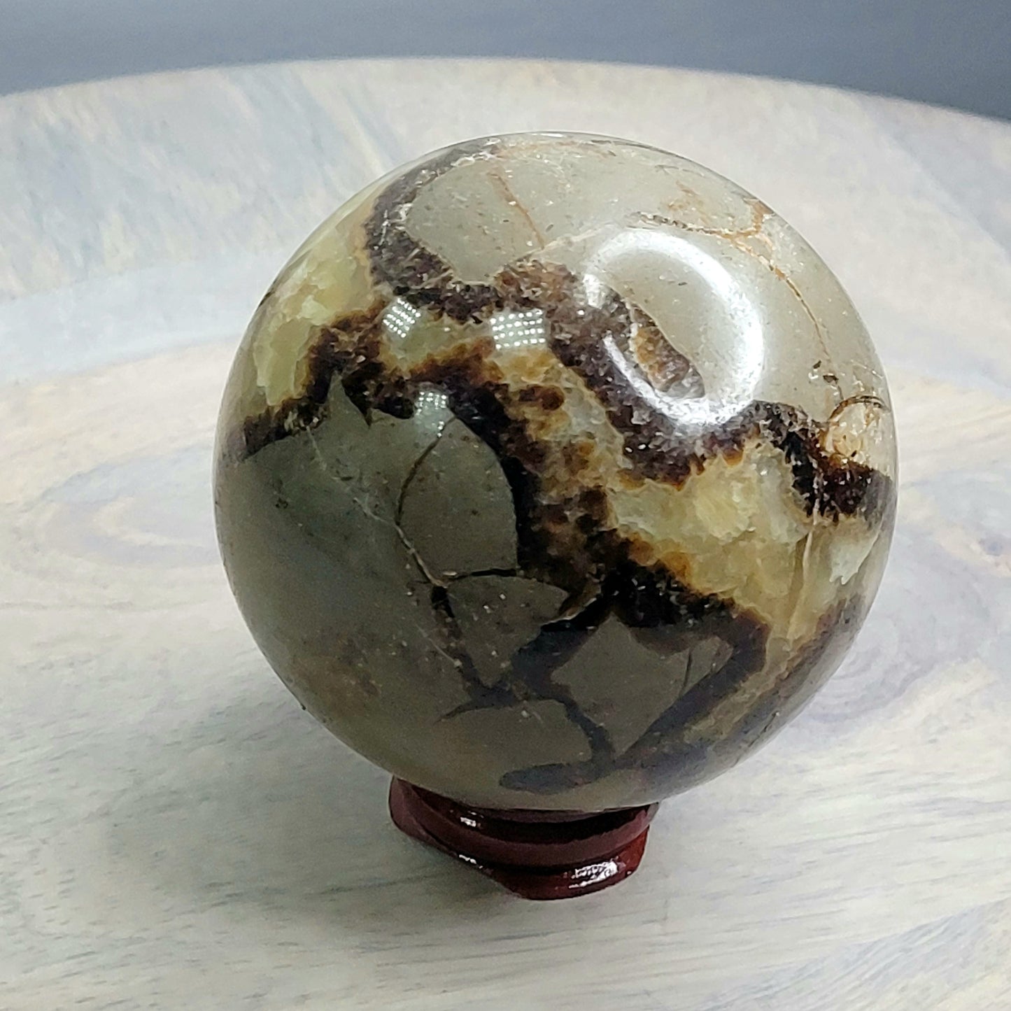 Large Septarian Dragon Sphere with Stand