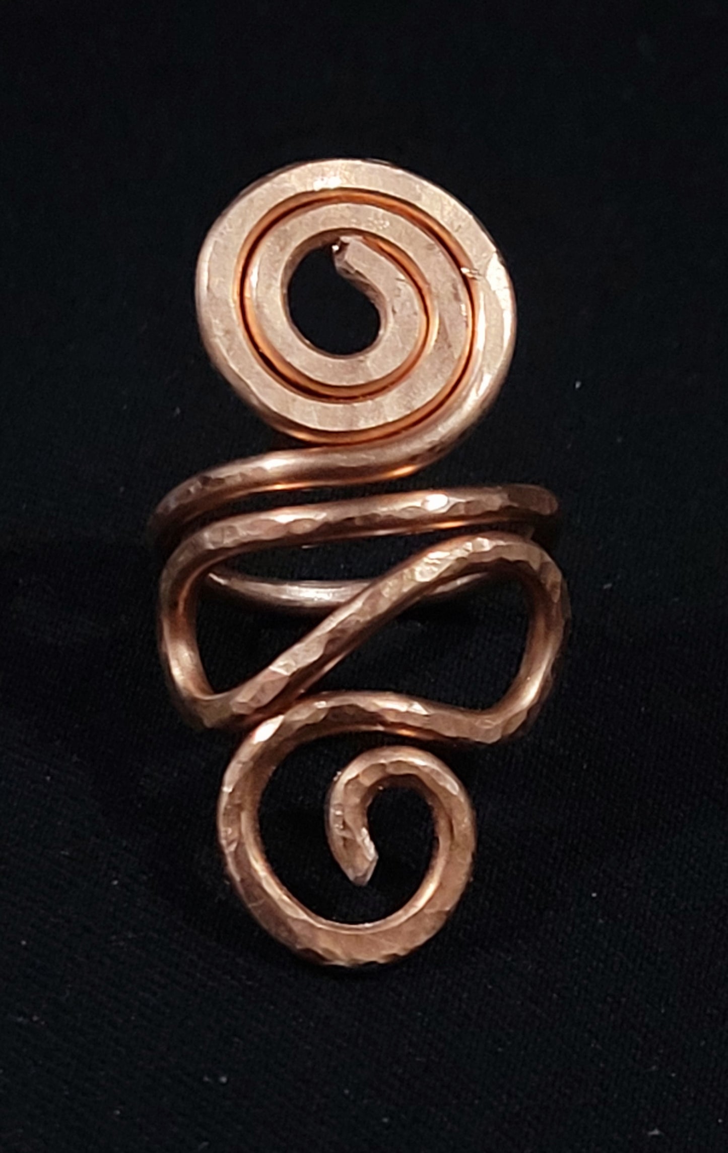 Hammered Copper Swirl and Scroll Ring | Statement Ring | Wire Jewelry | Copper Jewelry | Intention Jewelry