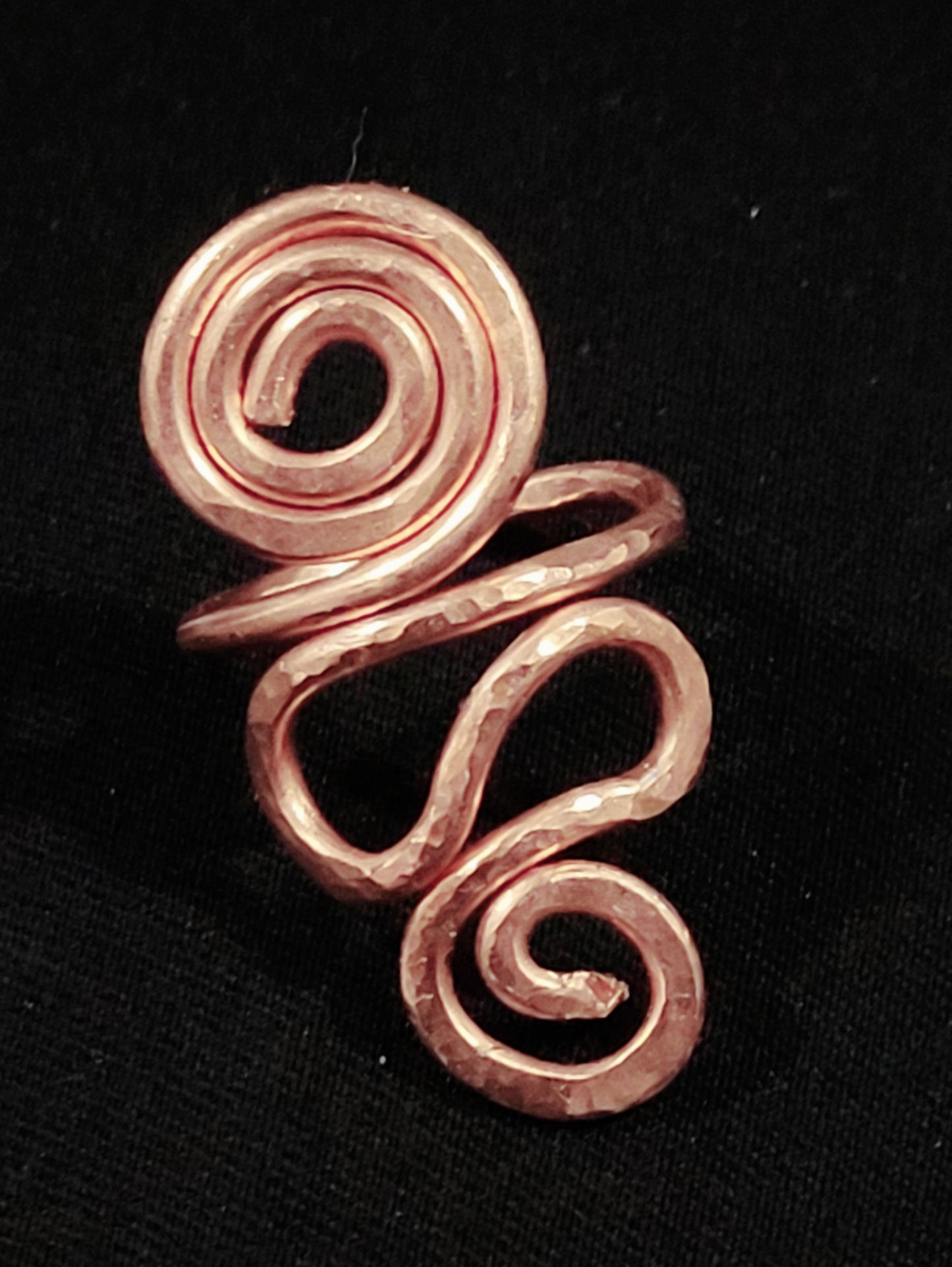 Hammered Copper Swirl and Scroll Ring | Statement Ring | Wire Jewelry | Copper Jewelry | Intention Jewelry