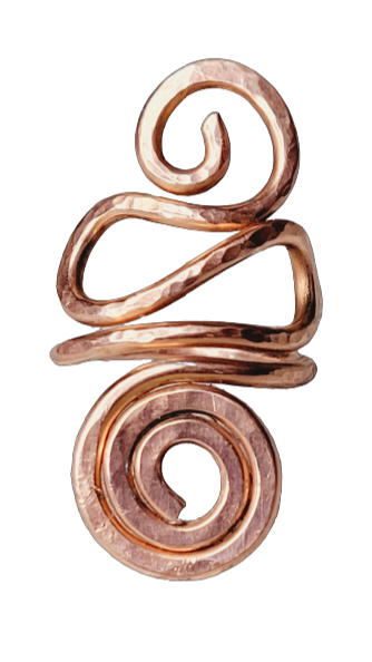 Hammered Copper Swirl and Scroll Ring | Statement Ring | Wire Jewelry | Copper Jewelry | Intention Jewelry