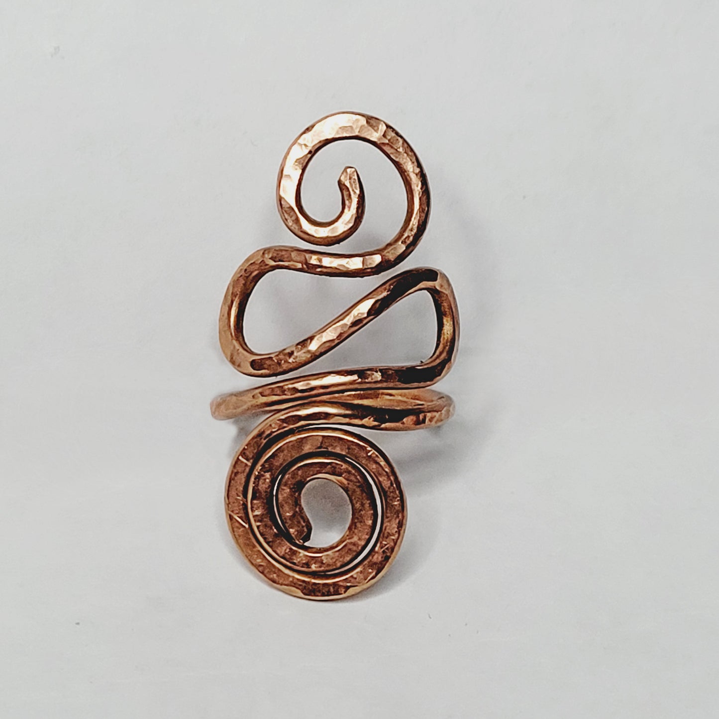 Hammered Copper Swirl and Scroll Ring | Statement Ring | Wire Jewelry | Copper Jewelry | Intention Jewelry