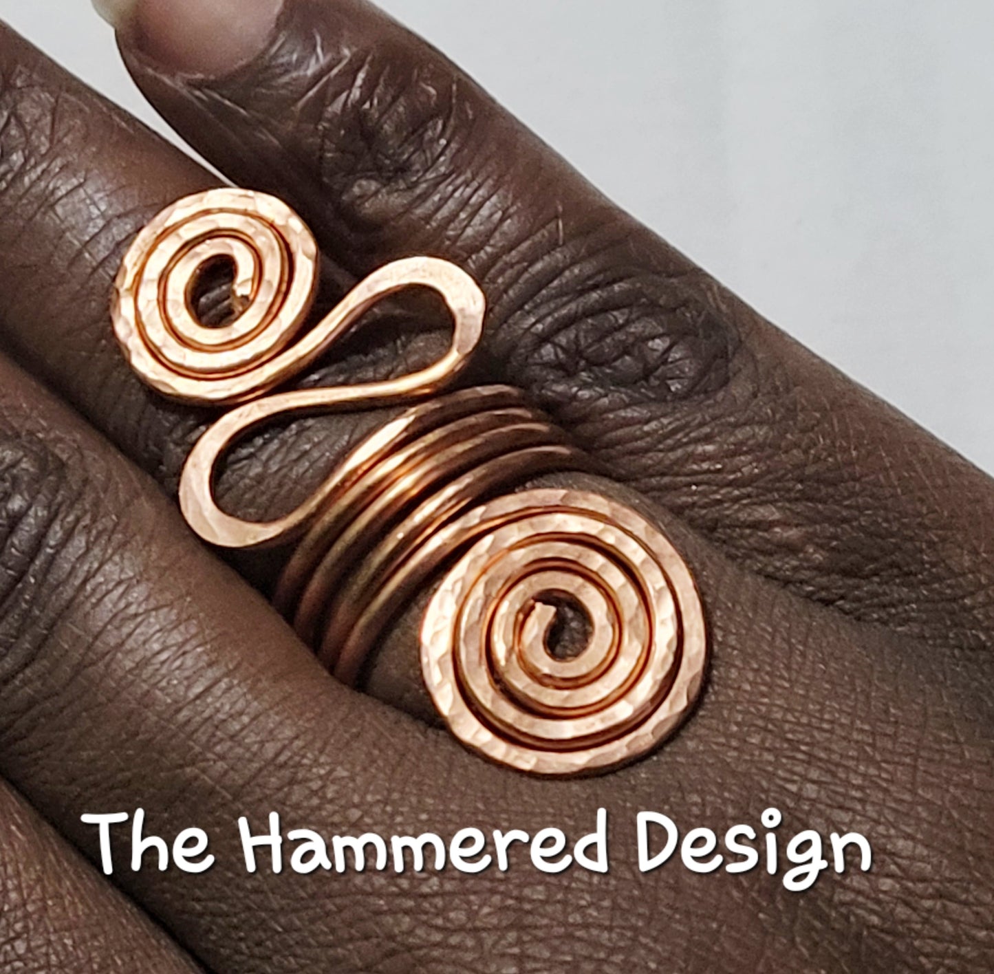 Copper Mother | Goddess Wrapped Swirl Hammered Statement Ring | Copper Ring | Wire Ring