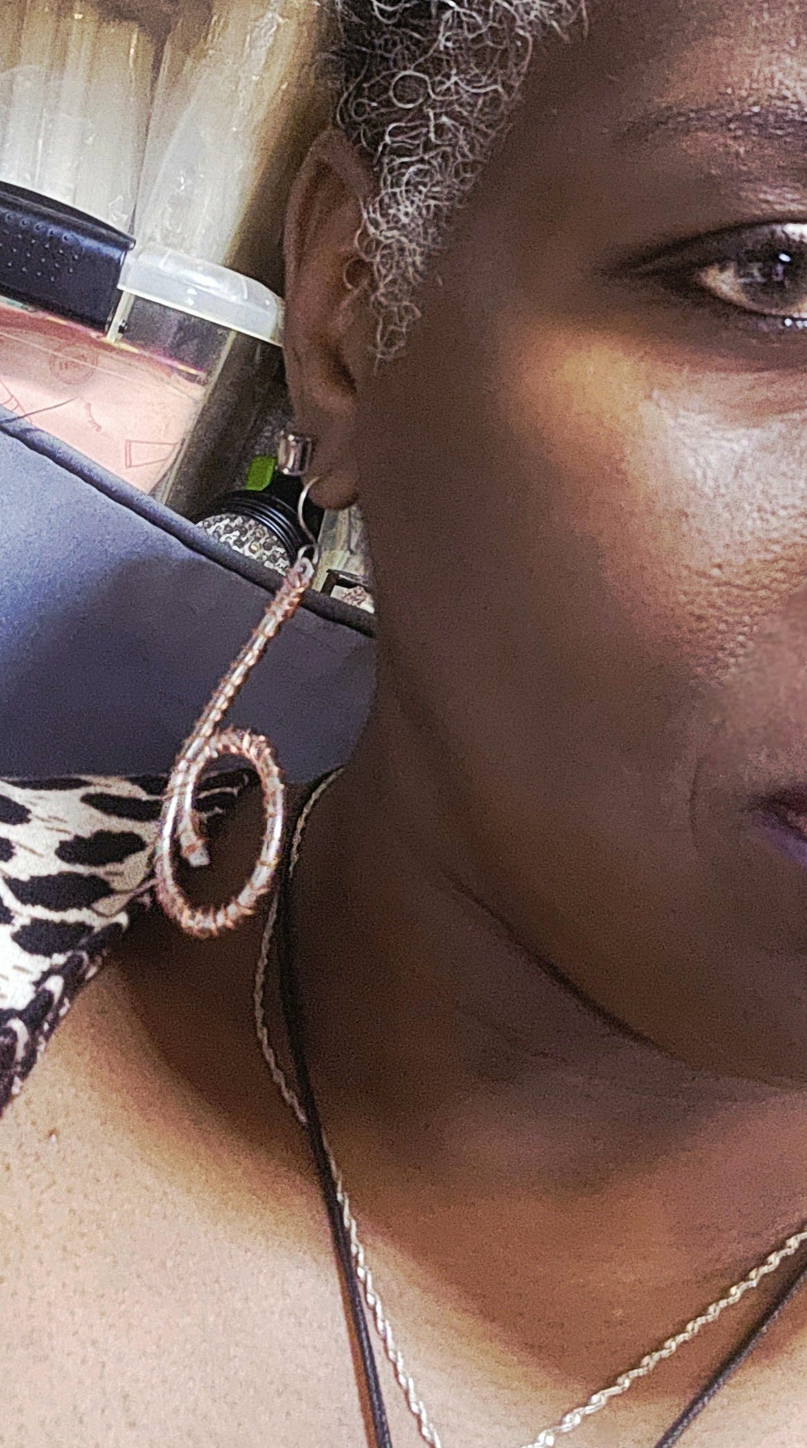 67 Hammered Aluminum & Copper Wrapped Earrings