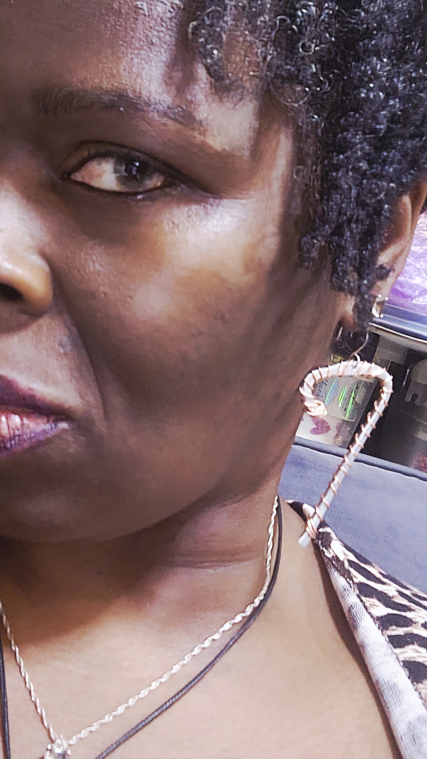 67 Hammered Aluminum & Copper Wrapped Earrings