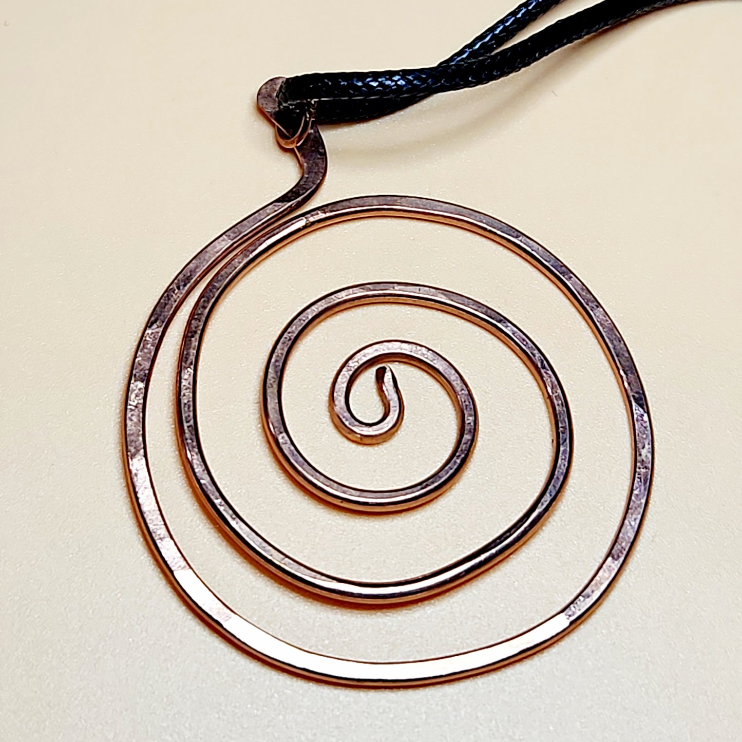 Hammered Copper Spiral Pendant Necklace | Intention Jewelry