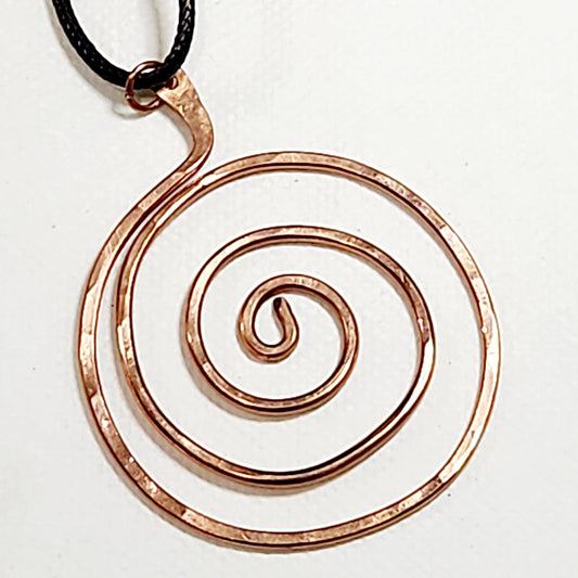 Hammered Copper Spiral Pendant Necklace | Intention Jewelry